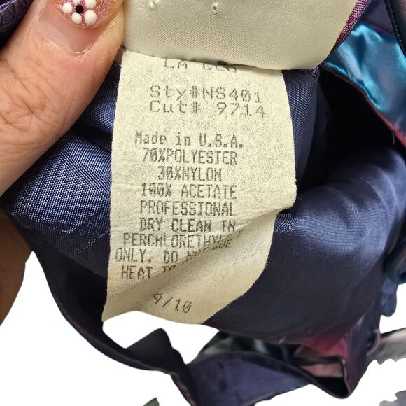 VTG Maurices Iridescent Maxi Dress Sequins Y2K Formal Gown Purple Hoco Mermaid - Picture 11 of 11